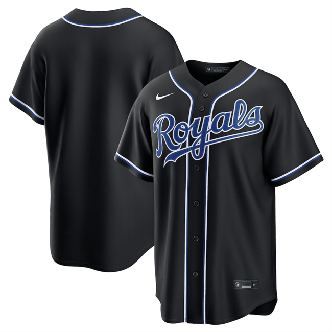 Men's Kansas City Royals Blank 2026 Fashion Replica Black Out Stitched Baseball Jersey